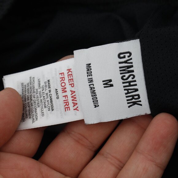 Gymshark Shorts Mens Medium Wordmark Mesh 4" Drawcord Waist black gym workout - Picture 9 of 13
